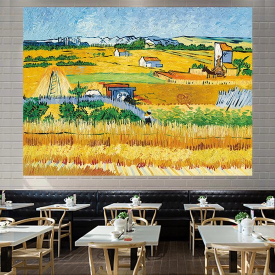 1. Vincent van Gogh Oogst Poster - 150x130 cm Wanddecoratie