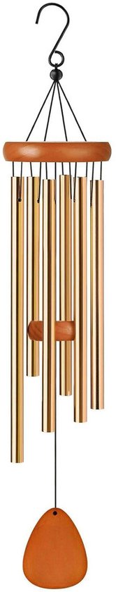 Waterdichte aluminium windgong voor buiten, goudkleurig, 65 cm lang