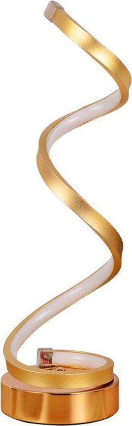 Elegante tafellamp - LED verlichting - spiraalvormig design voor elk interieur - Goudkleurig