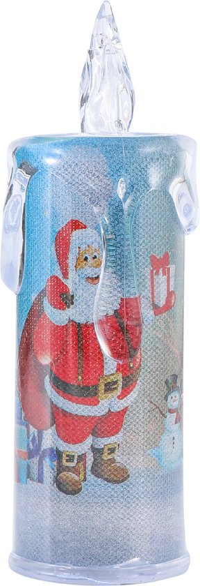 6-delige kerstdecoratie LED-kaarsenset - Sneeuwman & Kerstman motieven- Kerstcadeau - 6,5*18,5cm