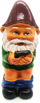 Grappige Kabouter Tuinornamenten-Kabouter op het Toilet met Mobiele Telefoon 5*7*12,5cm