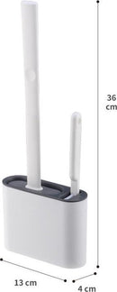 2x Antibacteriële Siliconen WC-borstel Set - Donkergrijs