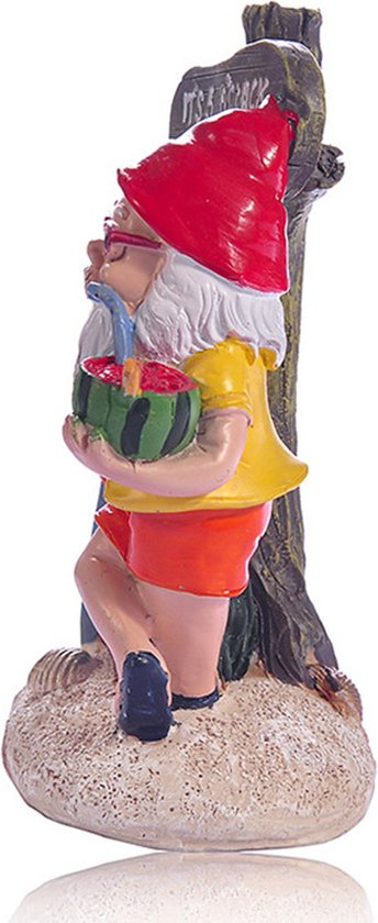 Grappige Relaxte Kabouter met Surfplank - Kleurrijke en Weerbestendige Tuinornament - Vrolijke Tuindecoratie