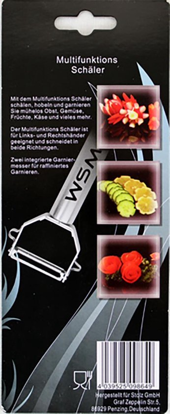 Multifunctionele dunschiller / met geïntegreerd garneermes