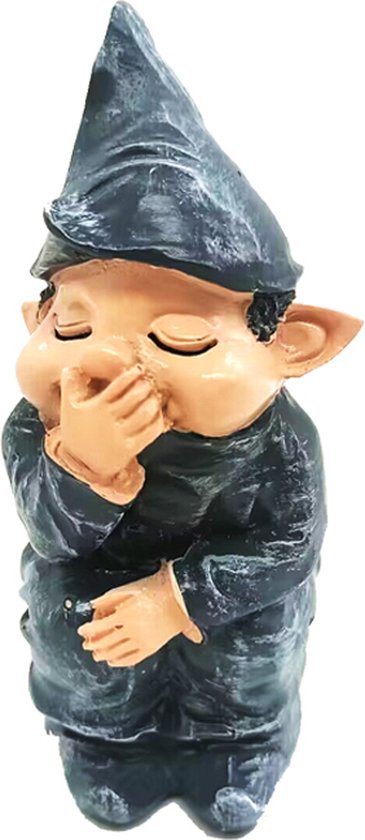 Ondeugende tuinkabouter - Tuindecoratie 6x5x12cm