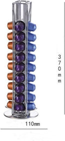Capsulehouder 40 Nespresso capsules - 360° Draaibaar - Cuphouder - Zilverkleur - 40 capsules