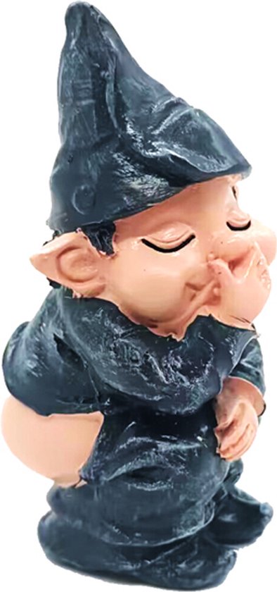 Ondeugende tuinkabouter - Tuindecoratie 6x5x12cm