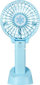 TDR - Draagbare Ventilator - oplaadbaar met USB - kan mobiel op voet plaatsen - perfect voor op op reis, buiten met warm weer - Blauw