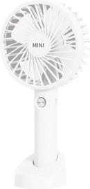 Draagbare Ventilator - oplaadbaar met USB - kan mobiel op voet plaatsen - perfect voor op op reis, buiten met warm weer - Wit
