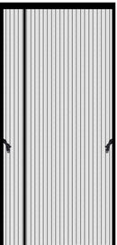Zelfklevend Hor Deurgordijn met Zijdelingse Opening – Vliegengordijn met Opbindlussen – Zonder Boren – Zwart Gestreept – 100 x 220 cm