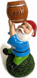 Vrolijke Tuinkabouter met Wijnvat - Weerbestendig Tuinbeeld