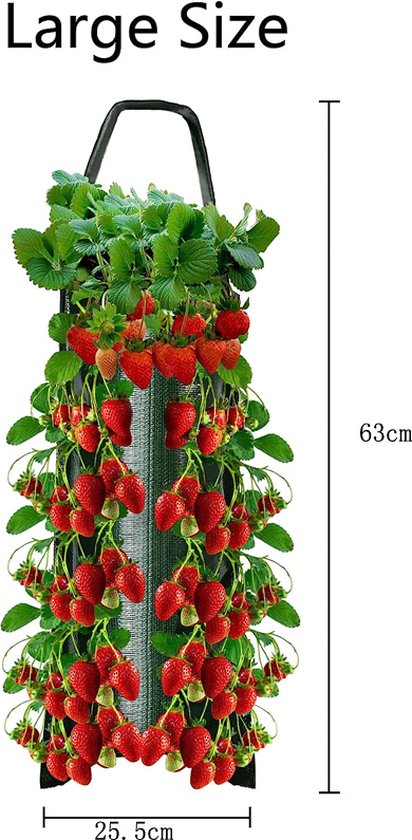 Hangende Aardbeienzakjes Groen - 2 Stuks - 10 Poorten