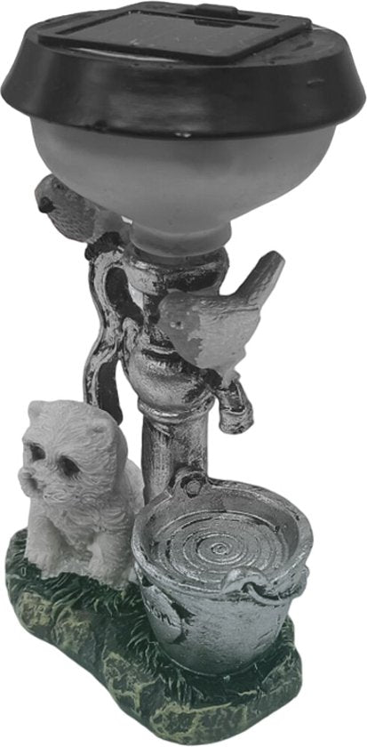 Solar Tuinlamp met Welkomsemmer en Hond - Zonne-energie