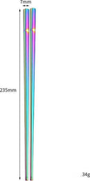 Roestvrijstalen Rainbow Chinese Eetstokjes - 5 paar