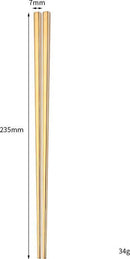 Roestvrijstalen eetstokjes vierkant goud - 5 paar