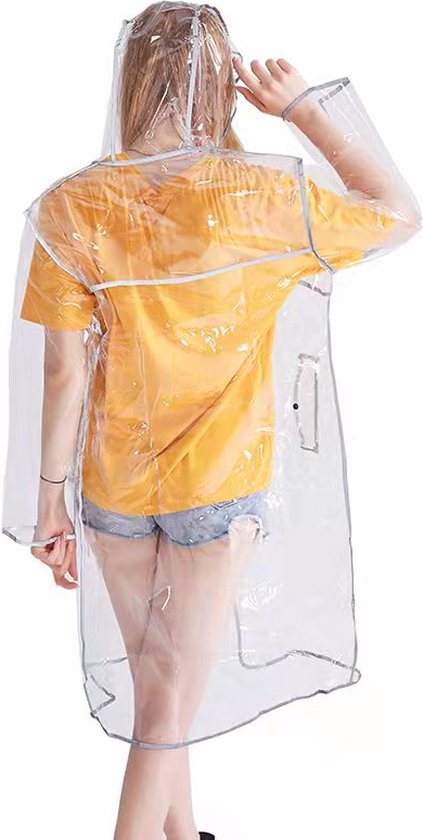 TDR-Transparante regenjas met reflecterende rand- One size
