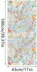 Milieuvriendelijke PVC Glasfolie - Kleurrijk vogel patroon - Zelfklevend - Privacy en UV Bescherming - 40x100 cm