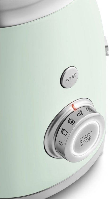 SMEG BLF03PGEU Blender - Smoothie Blender - 800W - 1,5L Tritan™ Kan - 4 Snelheden - Ice Crush & Smoothie Functie - '50s Style - Watergroen