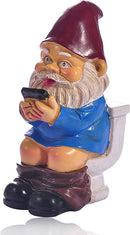 Grappige Kabouter Tuinornamenten-Kabouter op het Toilet met