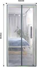 Magnetisch Anti-muggenhor Zomer Serie - Deurhor - Breed Klittenband - Duurzaam Glasvezel - Rookbestendig-100x210cm- Zwart