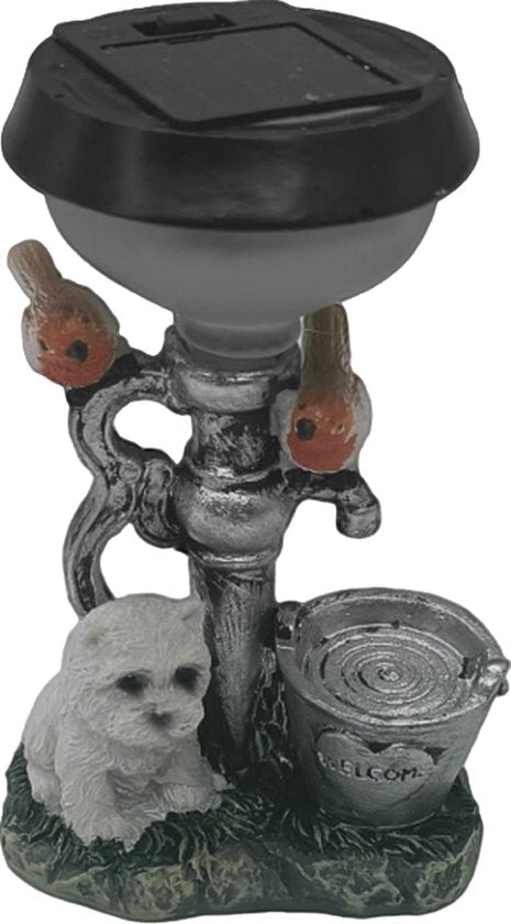 Solar Tuinlamp met Welkomsemmer en Hond - Zonne-energie