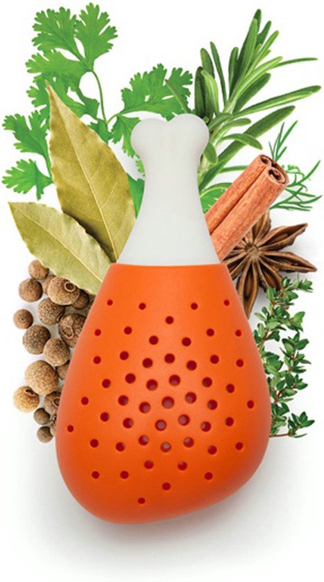 Siliconen Kruidenbuiltje - Kippendrumstick Design - Handig Kruidenfilter voor Soepen en Stoofschotels-14 x 7 x 5 cm