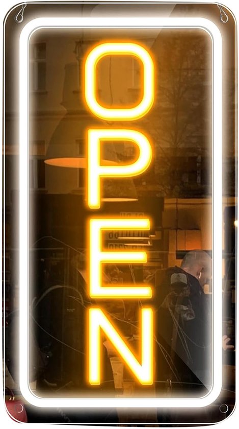 LED Neon OPEN Bord – IP43 10W Wit/Geel voor Winkel & Horeca