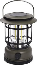 Multifunctionele Compacte Kampeerlamp met Powerbank - Duurzaam, Dimbaar & Waterdicht - USB/Zonne-Energie Opladen - Ideaal voor Outdoor & Tuin-zwart