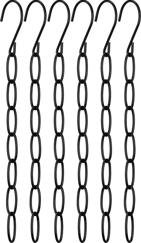 10stuks Kledinghangers met Metalen Ketting - Ruimtebesparende Oplossing voor Jouw Garderobe-zwart