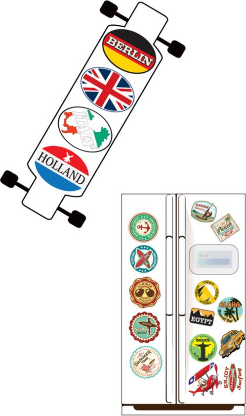 100 reizen en landen Sticker-Stickers voor laptop,koffers,ko