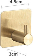 8x Zelfklevende RVS Haken - Roestvrij, Geen Boren - Goud