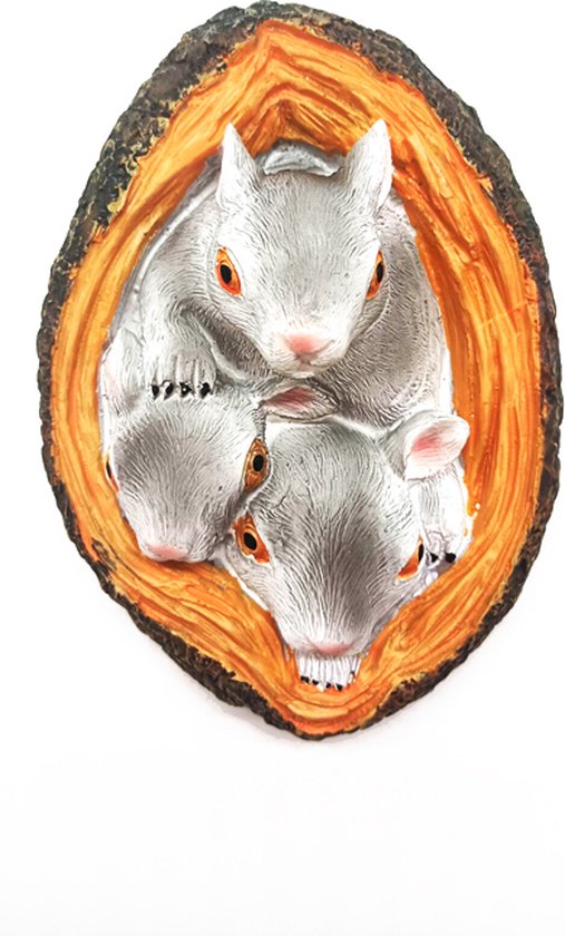 Realistisch Eekhoorn Tuindecoratie Beeldje van Hars 9x4x12.7