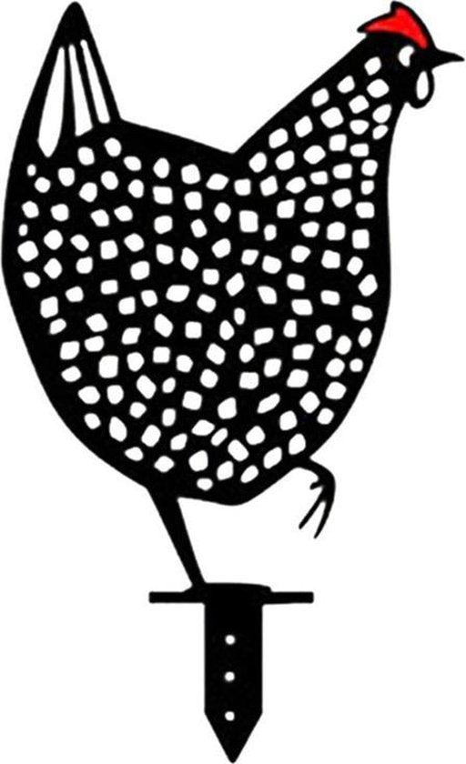 TDR - decoratief Acryl kunststof silhouetten van kip op stok voor in de tuin,  5 delig