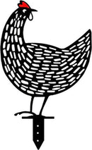 TDR - decoratief Acryl kunststof silhouetten van kip op stok voor in de tuin,  5 delig