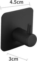 8 stuks Zelfklevende RVS haken - Unikorf, Zwart, 4,5x3cm