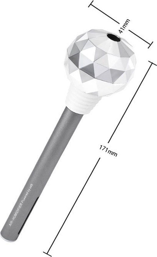 Creatieve Mini USB Lolly Stijl Luchtbevochtiger - Draagbaar, stil en magisch toverstafje -grijs