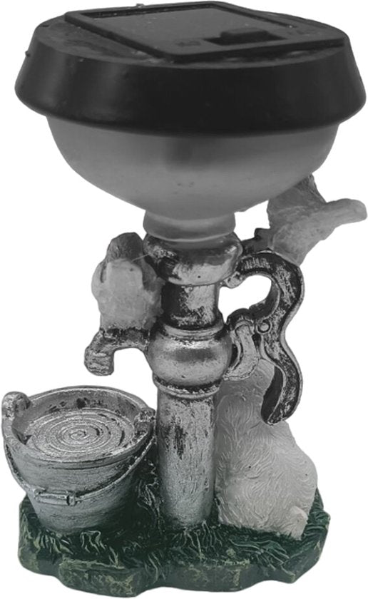 Solar Tuinlamp met Welkomsemmer en Hond - Zonne-energie