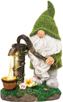 Betoverende Solar Kabouter met Waterpomp - Weerbestendige Tuinverlichting - Sfeervolle Decoratie voor Tuin en Balkon-18x12x30cm