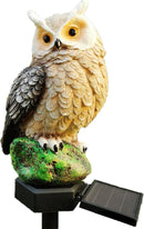Betoverende Bruine Uilenlamp op Zonne-energie voor uw Buitenruimte-buiten lamp - fakkel-Duurzaam en Decoratief 13,5*7*43cm