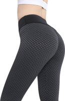 Yogabroek -Sport legging- honingraatontwerp - Hoog getailleerd -Zwart - Maat L