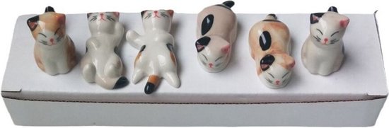 6x Keramische Kat Eetstokjeshouders – Vaatwasserbestendig