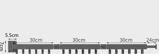 Uittrekbaar Wanddroogrek - Robuust en Ruimtebesparend - Hoge Draagkracht - Handig Wasrek Hangend aan de Muur-zwart