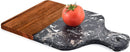 Luxe Snij- & Serveerplank van Marmer en Acaciahout- Borrelplank - zwart 33*21.6cm
