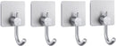 4 stuks Zelfklevende Handdoekhaakjes-Ophanghaken – Wandhaken--zilver