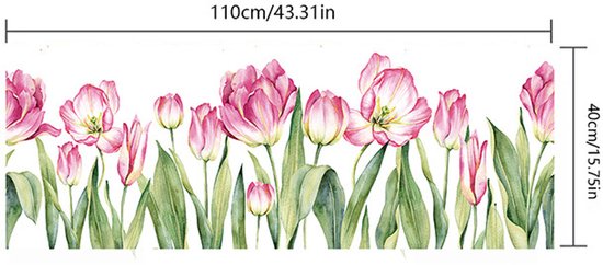 Tulp raamfolie roze 40x110 cm – verduisterend, zelfklevend