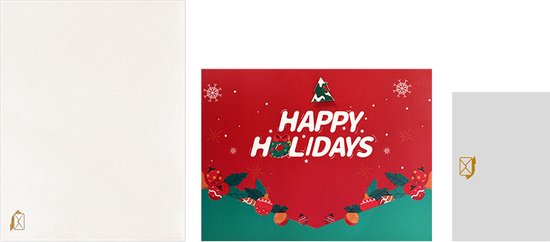 Luxe 3D Pop-up Kerstkaart - Happy Holidays Design met Pinguïns, Envelop en Boodschapkaart