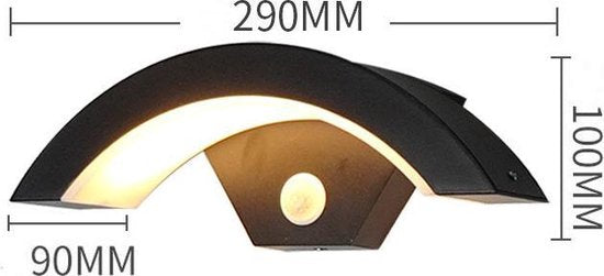 Merkloos waterdichte LED buitenwandlamp - Zwart