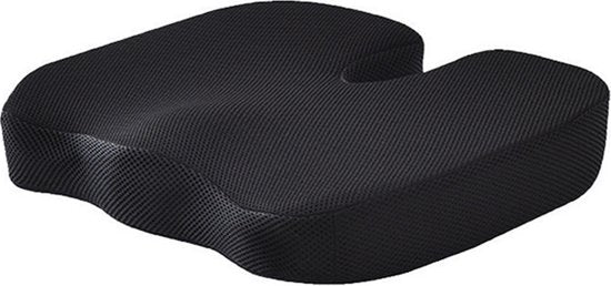 TDR-gelkussen ademend net-inclusief wasbare hoes – zitkussen – Zwangerschapskussen-honingraatstructuur-Zwart 45x35x7cm