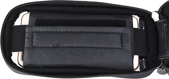 Waterdichte Fietsstuurtas Met Aanraakscherm En Zonneklep, Fietstelefoontas Met Grote Capaciteit (voor Iphone Samsung En Andere Smartphones Onder 6,5 Inch)-  zwart 21 * 9 * 10,5 cm