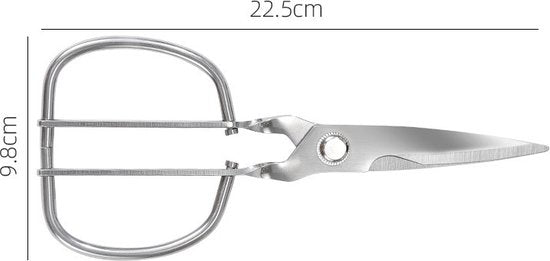 2stuks RVS Multifunctionele Keukenschaar - Efficiënt Knippen en Bereiden, Ideaal voor Vlees - Duurzaam, Scherp en Ergonomisch